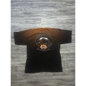 Vintage 90s Harley Davidson XL Shirt Skull Flames Orange Single Stitch USA